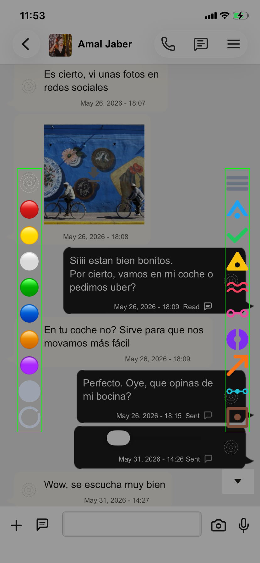 Símbolos y colores de destacado